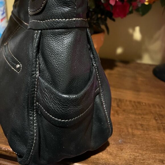B MAKOWSKI LEATHER BLACK PURSE WITH BRAIDED SHOULDER WITH DUSTBAG - Picture 3 of 10